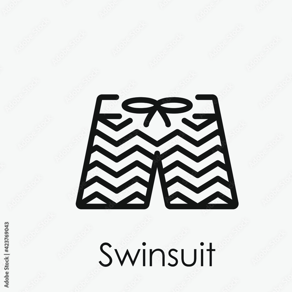Poster swinsuit vector icon. editable stroke. linear style sign for use on web design and mobile apps, logo