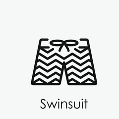 Swinsuit vector icon.  Editable stroke. Linear style sign for use on web design and mobile apps, logo. Symbol illustration. Pixel vector graphics - Vector