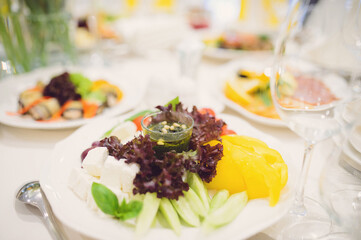 fresh vegetables with sauce