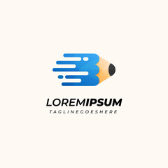 Pencil logo speed art illustration