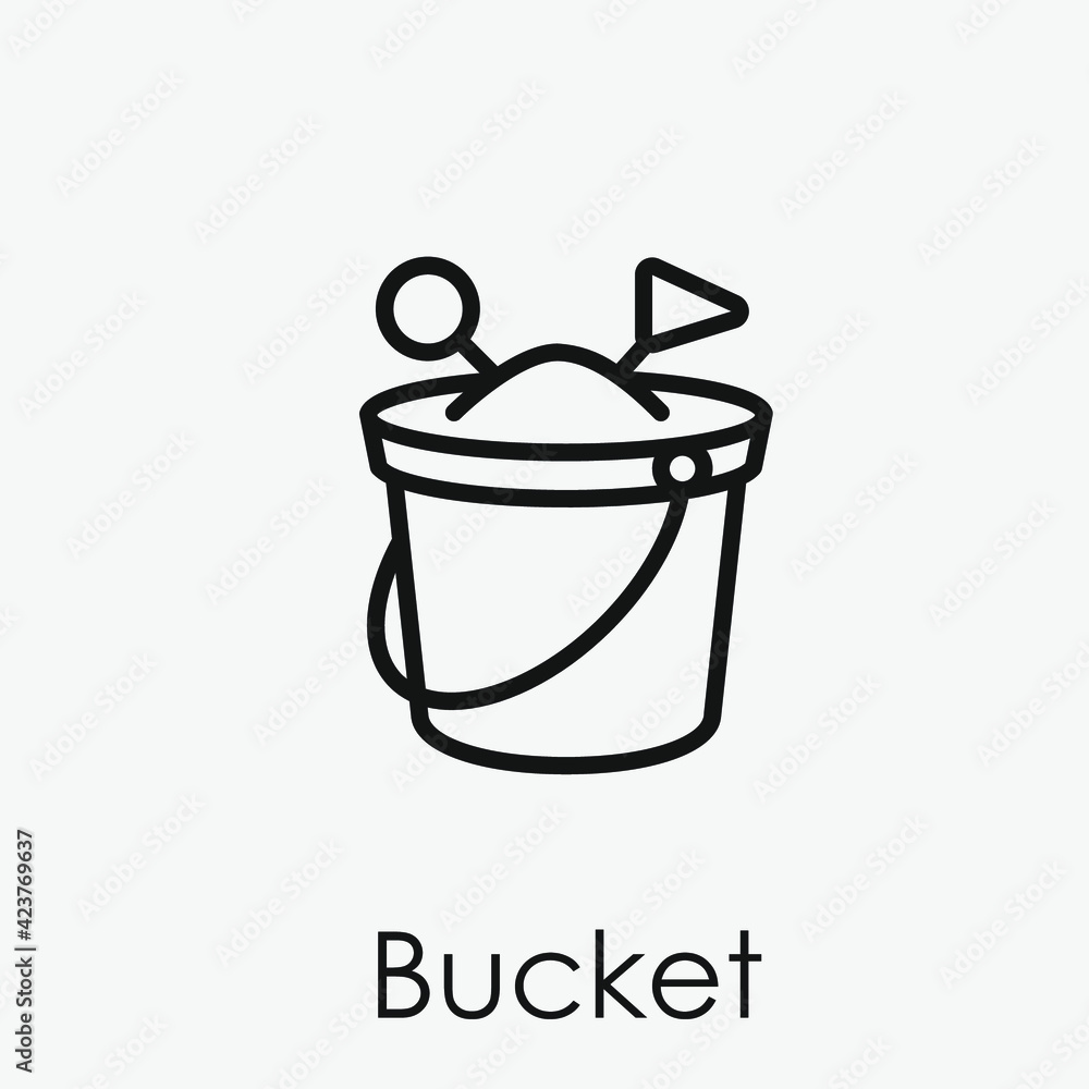 Poster bucket vector icon. editable stroke. linear style sign for use on web design and mobile apps, logo. 