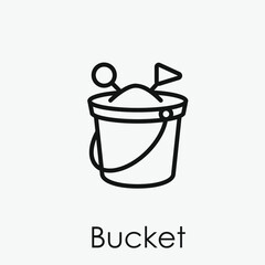 Bucket vector icon.  Editable stroke. Linear style sign for use on web design and mobile apps, logo. Symbol illustration. Pixel vector graphics - Vector