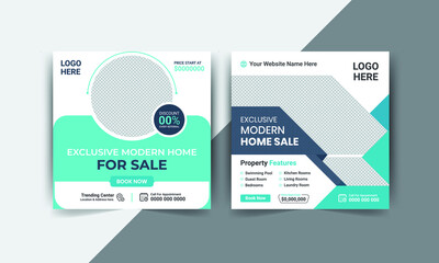 Real estate Business Flyer, leaflet, or Social media Square Banner layout cover design template