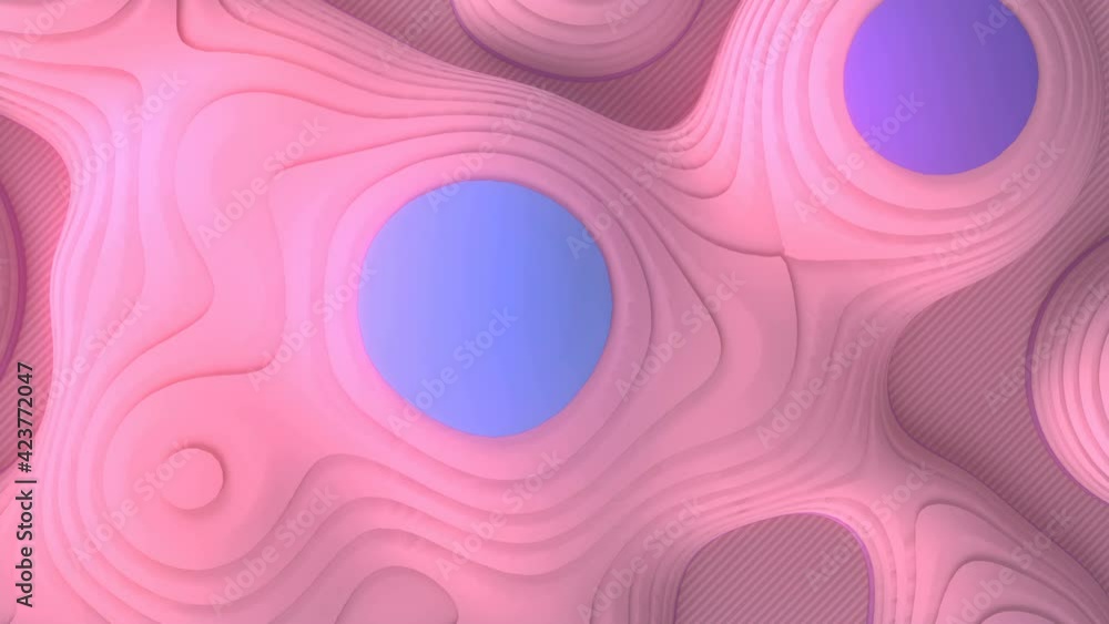 Poster modern colored sliced shape 3d rendering loop animation background. 4k, uhd