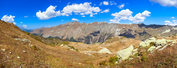 landscape panorama of  mountains.