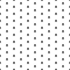 Square seamless background pattern from geometric shapes. The pattern is evenly filled with black bank symbols. Vector illustration on white background