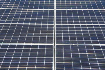 solar panels electric grid close-up