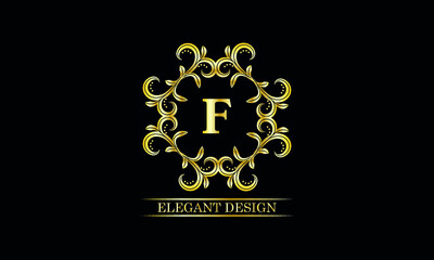 Luxurious monogram with the letter F. Premium brand icon. Vector logo design can be used for the beauty industry, cosmetics, salon, boutique, spa, company, corporation.
