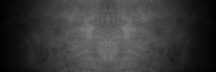 Obraz na płótnie Canvas Old wall texture cement dark black gray panorama background abstract grey color design are light with white gradient background.
