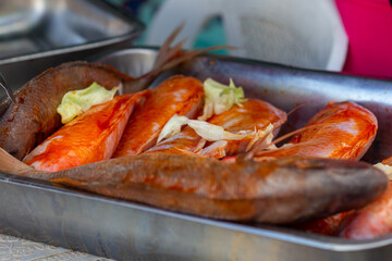 Primer plano de un besugo fresco