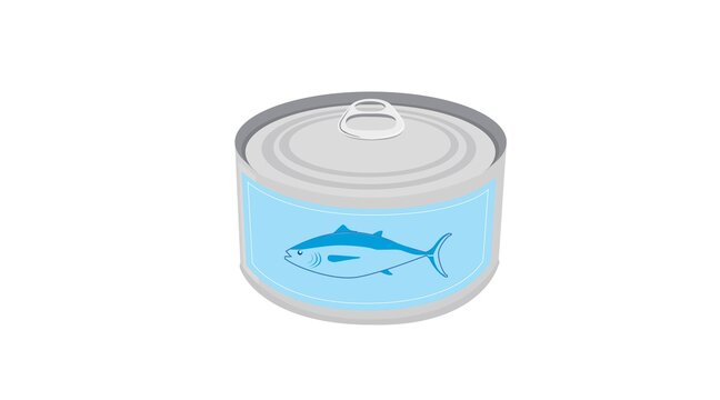 Tuna Can. Vector isolated illustration of a can of tuna
