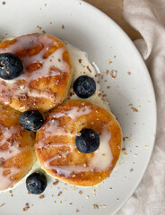 tasty pancakes with blueberries
