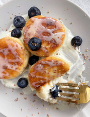 tasty pancakes with blueberries