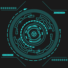 Technological futuristic future background in flat style. Sci-fi user interface.