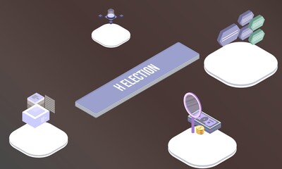 h election concept on abstract design