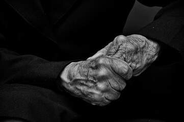 Hands of a grandfather 