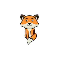 Cute little baby fox mascot logo design illustration