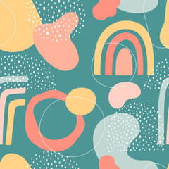 Seamless pattern with abstract forms ornament	 - 423778689