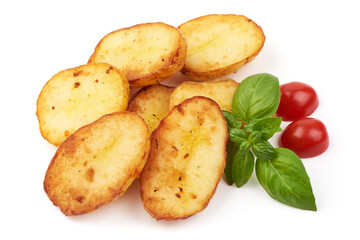Baked potatoes, isolated on white background