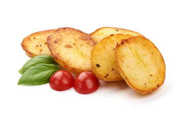 Baked potatoes, isolated on white background