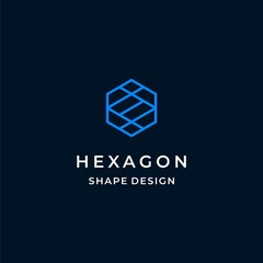 Simple logo design about a hexagon designed from geometric lines.
EPS10, Vector.