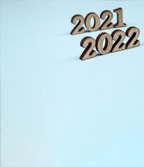 Figures 2022 on blue background. Banner 2022.