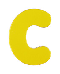 lower case c magnetic letter on white with clipping path