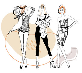 夏のモード　モノクロ柄　背景ナチュラル