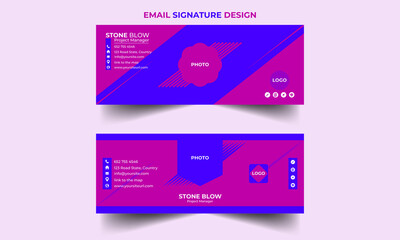 Corporate mail business email signature banner.  Email signature template