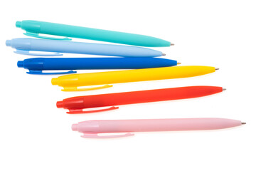 multicolored pens isolated