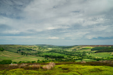 Fototapeta na wymiar North York Moors un blue sky in spring. Glaisdale, UK.