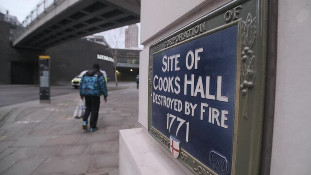 great Fire of London plaque cooks hall 1771