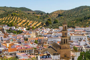 Panoramica, Paisaje o Vista en el pueblo de Constantina, Sevilla, Andalucia, Espa&ntilde;a