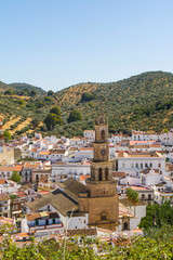 Panoramica, Paisaje o Vista en el pueblo de Constantina, Sevilla, Andalucia, España