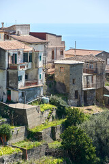 view and pamorama of the characteristic village in Sicily province of messina between mountains and sea
