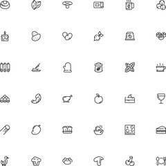 icon vector icon set such as: roasted, shiitake, lunchbox, ribs, steamer, clothing, eggshell, dim, purple, closed, beef, bake, piece, goose, apple, wheat, tropical, biscuit, foam, flour, garden