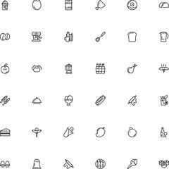 icon vector icon set such as: bird, piece, italian, ice cream, flavoring, whip, bred, orange fruit, crust, bamboo, bacon, platter, crop, foodstuff, raw, mixer, home, cheese, plastic, modern, winery