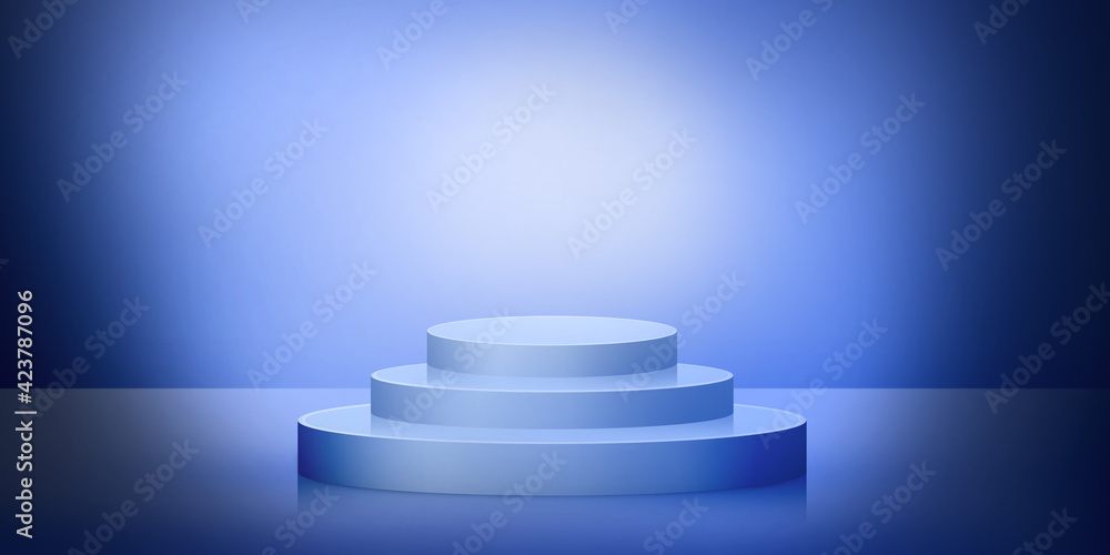 Poster 3d podium stage abstract backdrop concept with spot light. minimal free space room background concep