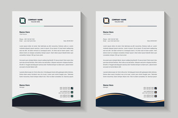 Letterhead design template. Creative, clean and elegant modern business professional letterhead template design. Wave. Illustration 