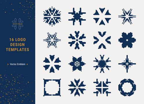 Geometric vector icons, abstract modern logo design templates collection. Trendy clip art illustrations set. Design concept for company logotype, jewelry, beauty, fashion industry.