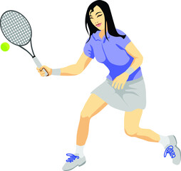 Obraz na płótnie Canvas Tennis Cartoon Sport Vector Illustration