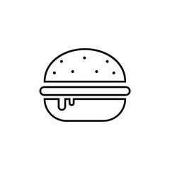 Burger sign icon in flat style. Hamburger on white isolated background. Cheeseburger business concept.