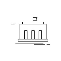 Bank building icon in flat style. Government architecture. Museum exterior business concept.