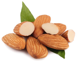 Almond nut isolated on white background