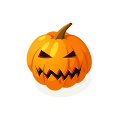 Cartoon Character Jack-o-lantern. Hand drawn stylish Halloween vegetable. Autumn Vector  drawing fresh 
food. Vegan Illustration Pumpkin Spice Season