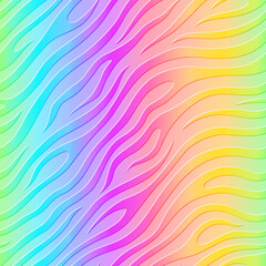 Diagonal rainbow zebra skin pattern
