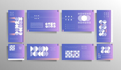 Cover design for business brochure, flyer, banner set of templates in different formats. Vector color illustration.