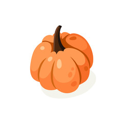 Cartoon Pumpkin Spice Season Image. Hand drawn stylish vegetable. Vector drawing fresh organic food. Summer illustration vegan ingrediens for smoothies or Pie