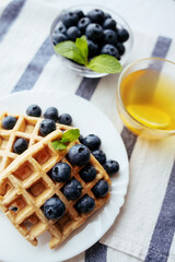 waffles with blueberries