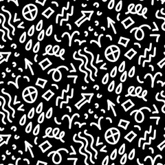 Seamless vector pattern with doodle handwritten elements. EPS 10